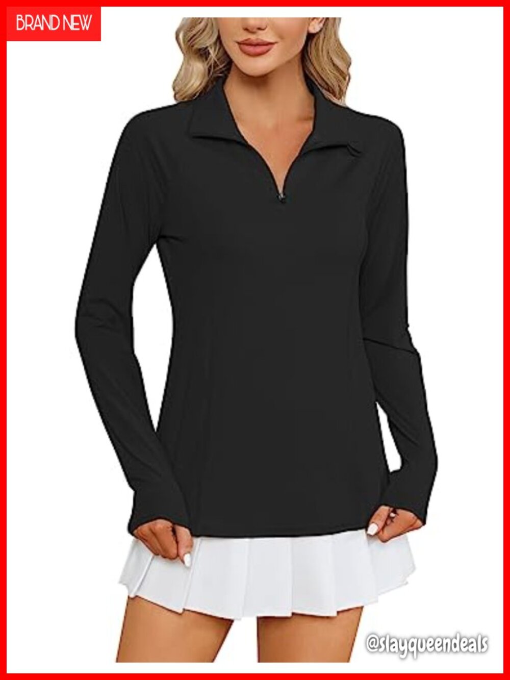 Long Sleeve Quarter Zip Pullover Quick Dry Hiking Shirt UPF 50+ Sun Protection